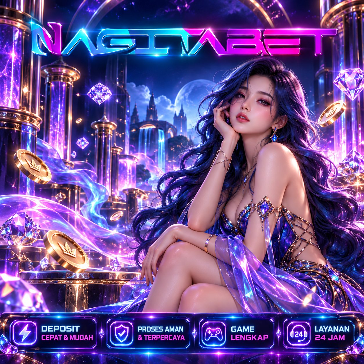 Banner NAGITABET NEW, ilustrasi hiburan game digital
